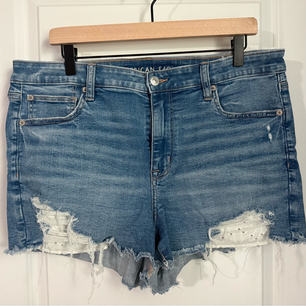 American Eagle Outfitters Distressed Blue Jean Shorts